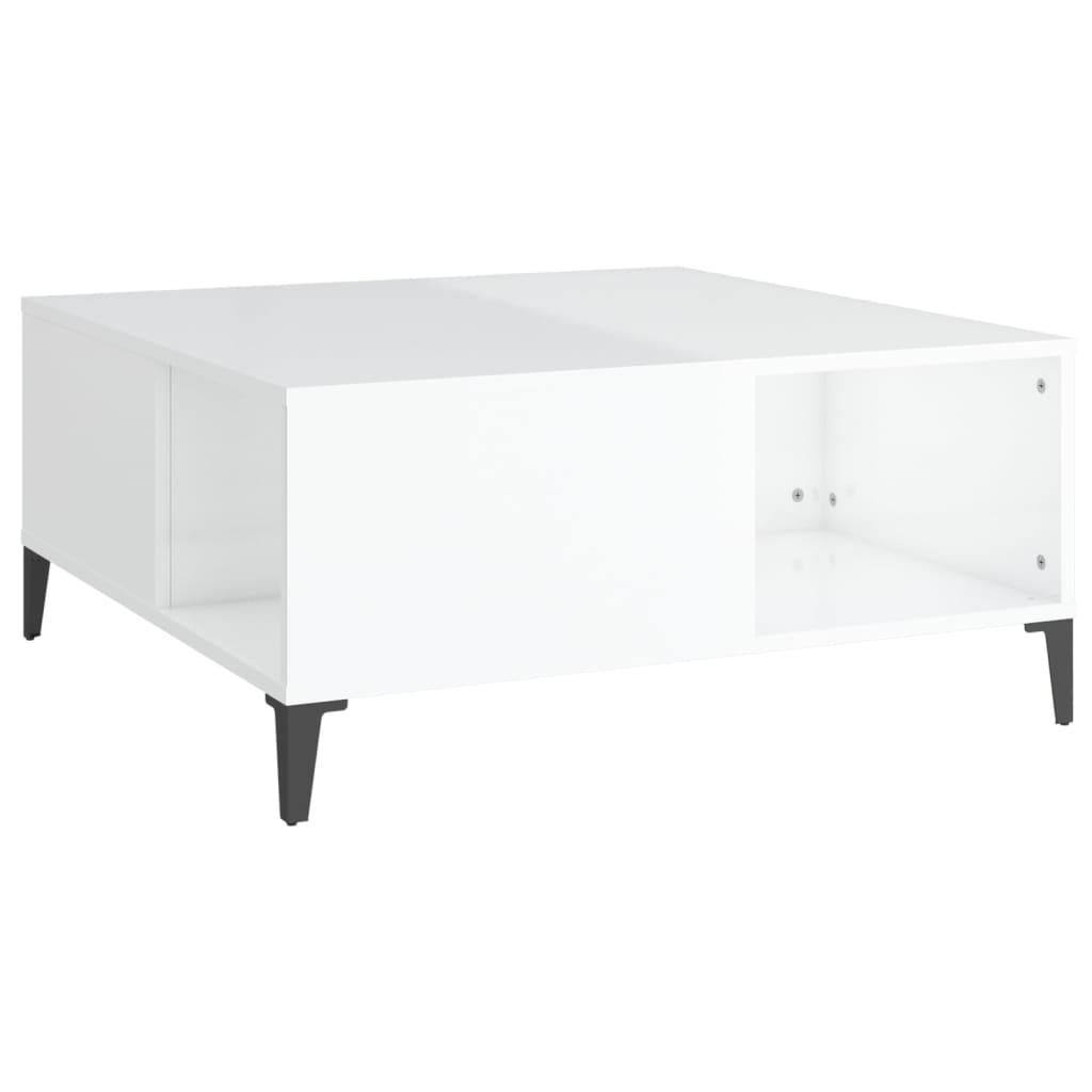 Harmony in White: Engineered Wood Coffee Table