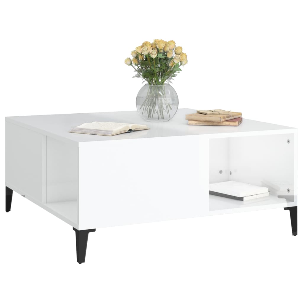 Harmony in White: Engineered Wood Coffee Table