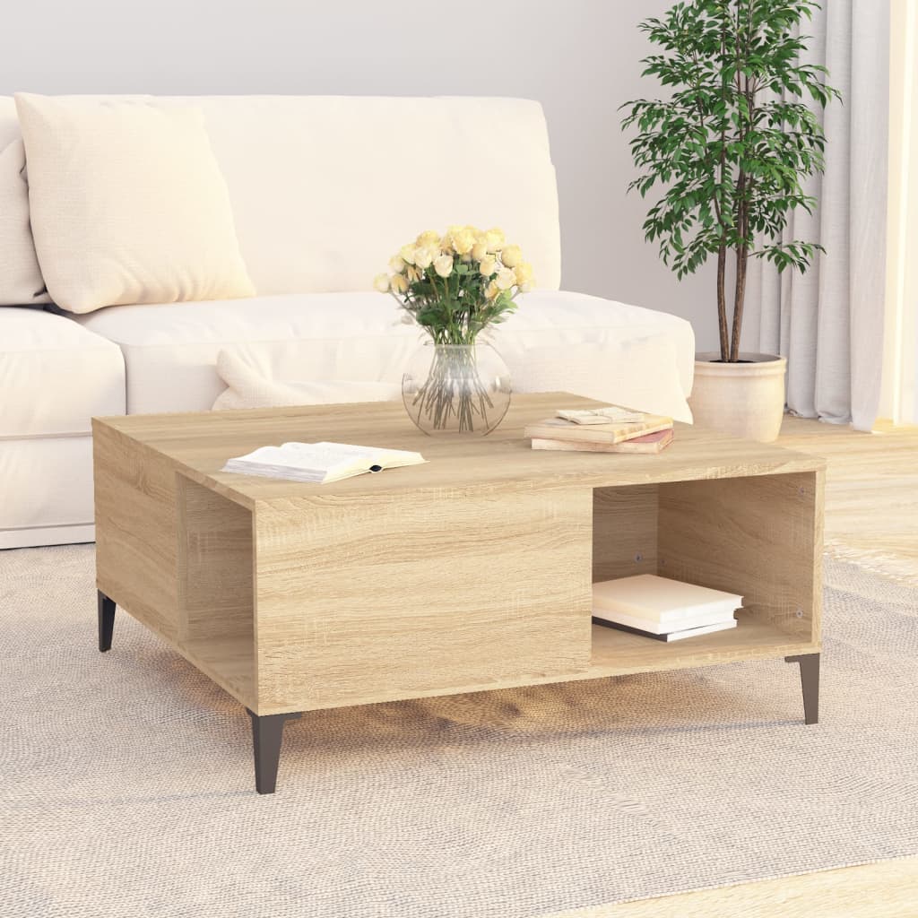 Harmony in White: Engineered Wood Coffee Table
