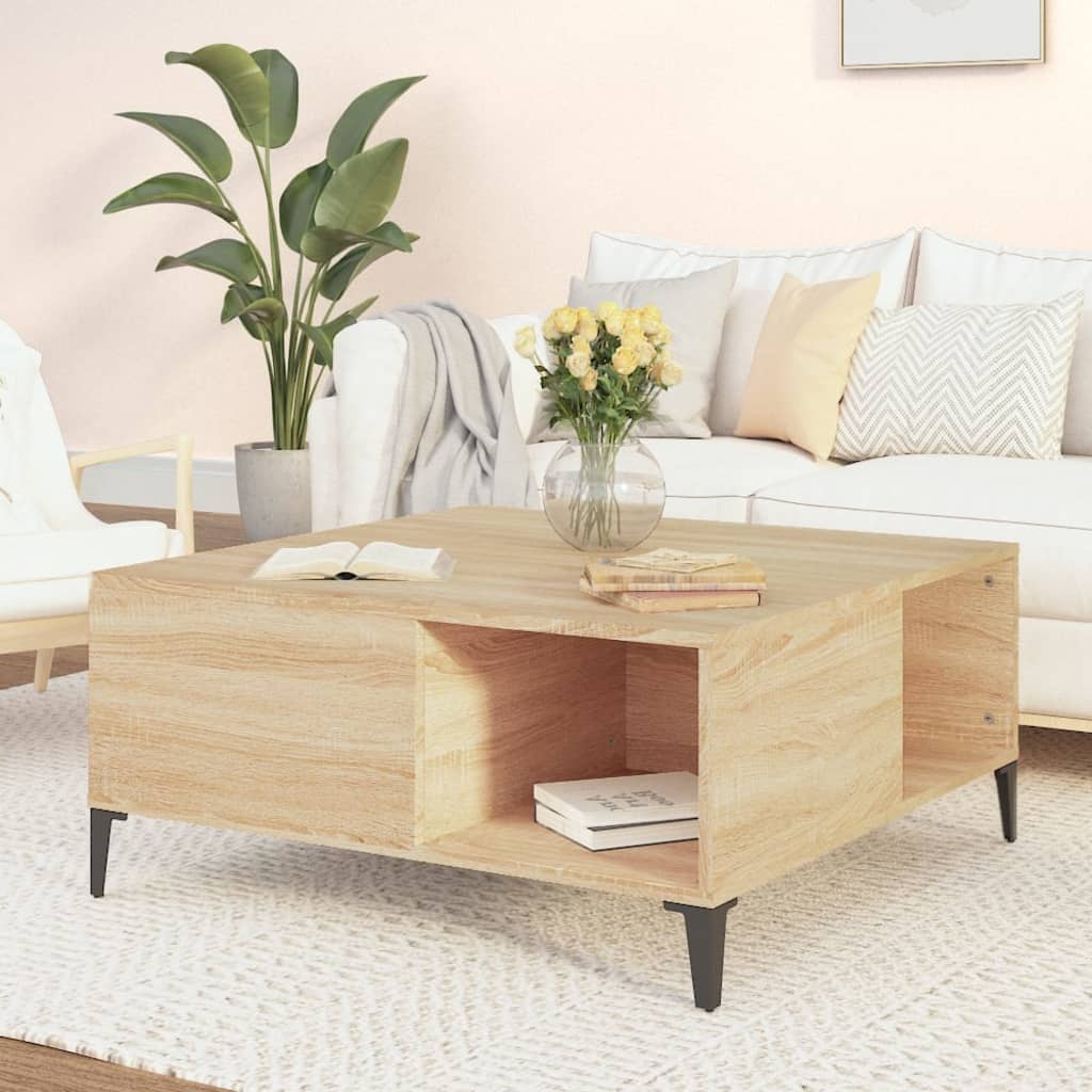 Harmony in White: Engineered Wood Coffee Table
