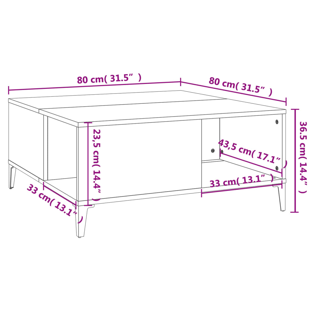 Harmony in White: Engineered Wood Coffee Table