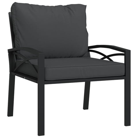 Elegant Steel Garden Chair with Grey Cushions: A Stylish Seating Solution