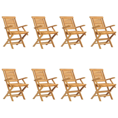 8-Piece Teak Wood Folding Garden Chairs
