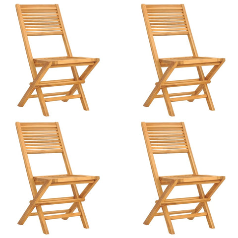 4-Piece Teak Wood Folding Garden Chairs
