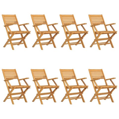 8-Piece Premium Teak Folding Garden Chair Set