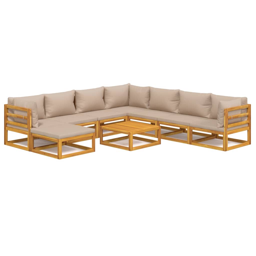 9-Piece Solid Wood Garden Lounge Set