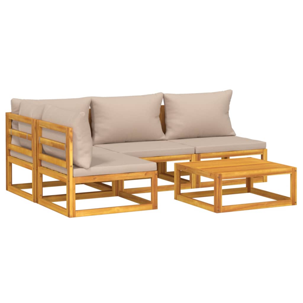 5-Piece Solid Wood Garden Lounge Set