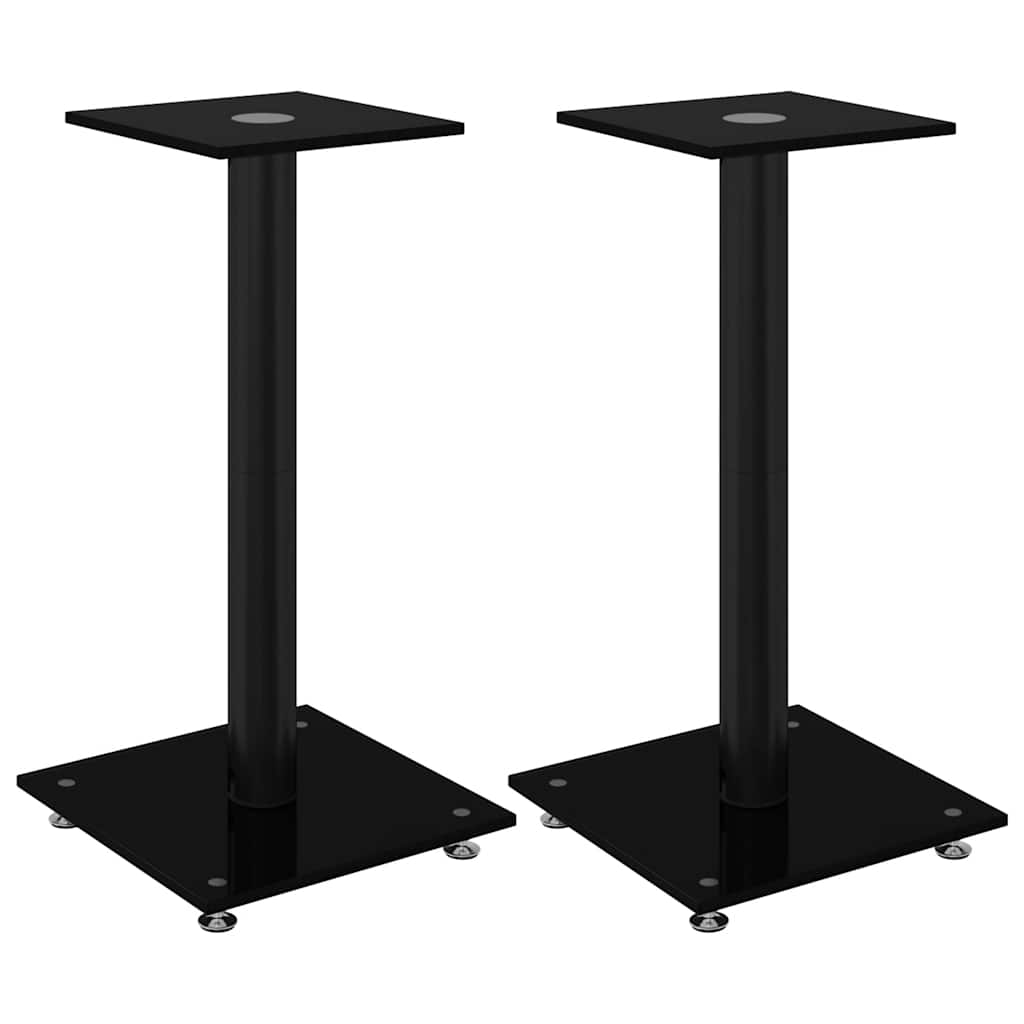 Speaker Stands 2pc Tempered Glass Single Pillar | Simpledeals