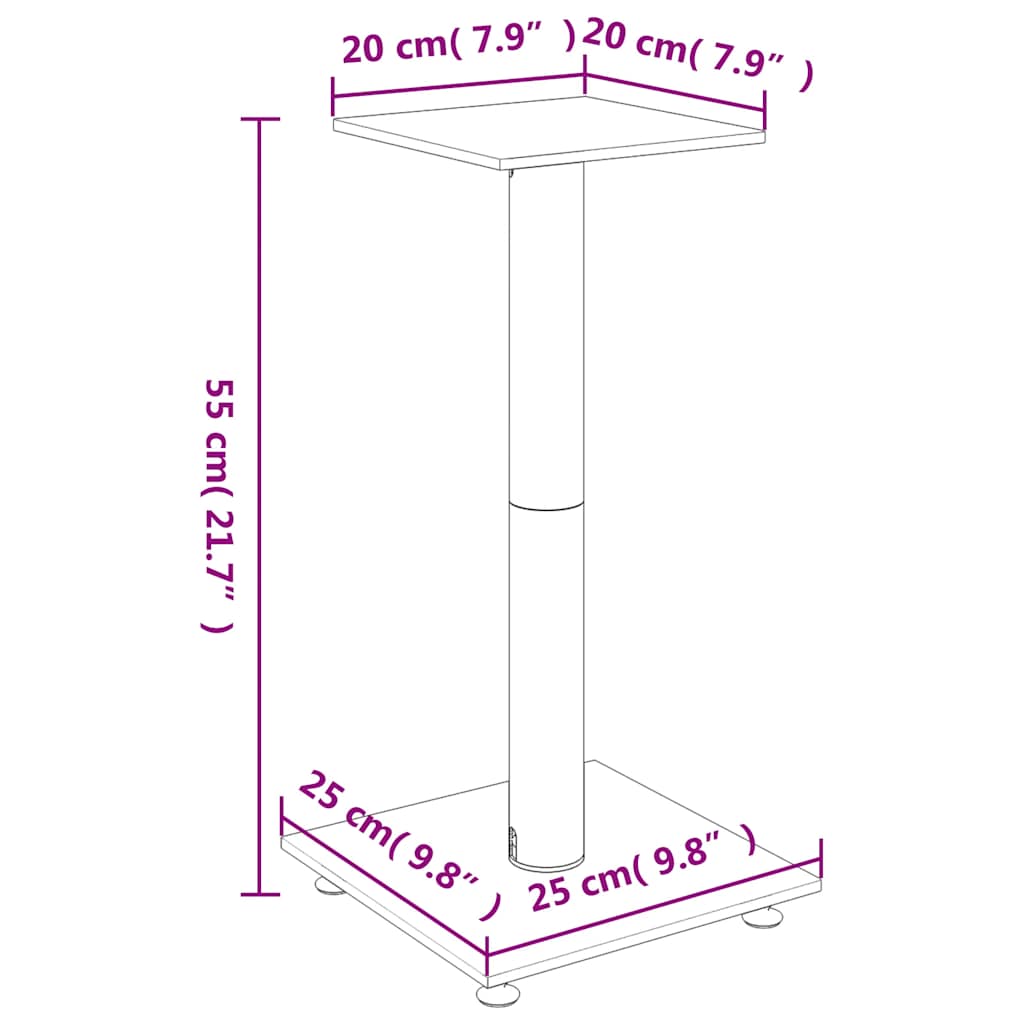 Speaker Stands 2pc Tempered Glass Single Pillar | Simpledeals