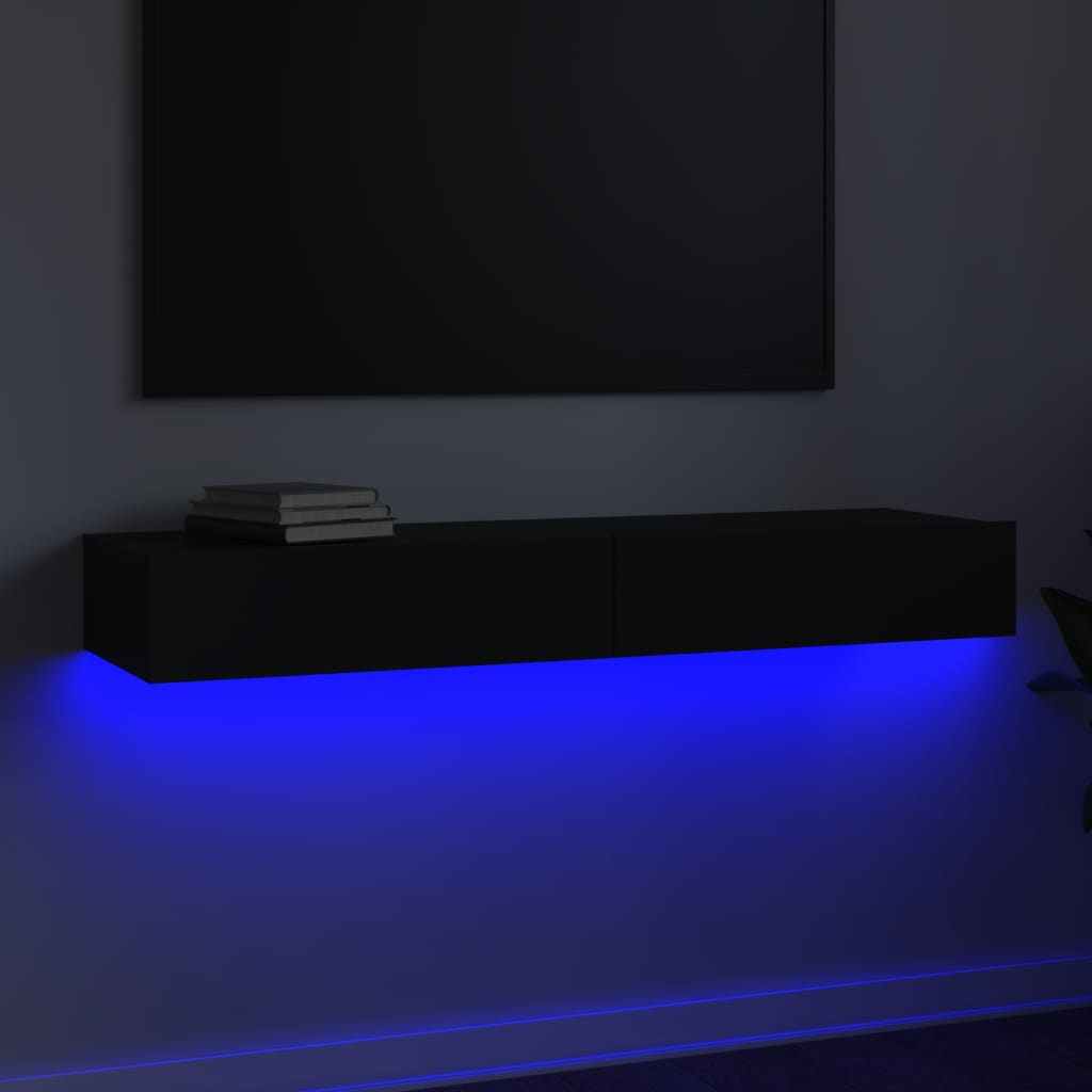 Illuminating Elegance: White TV Cabinet with LED Lights