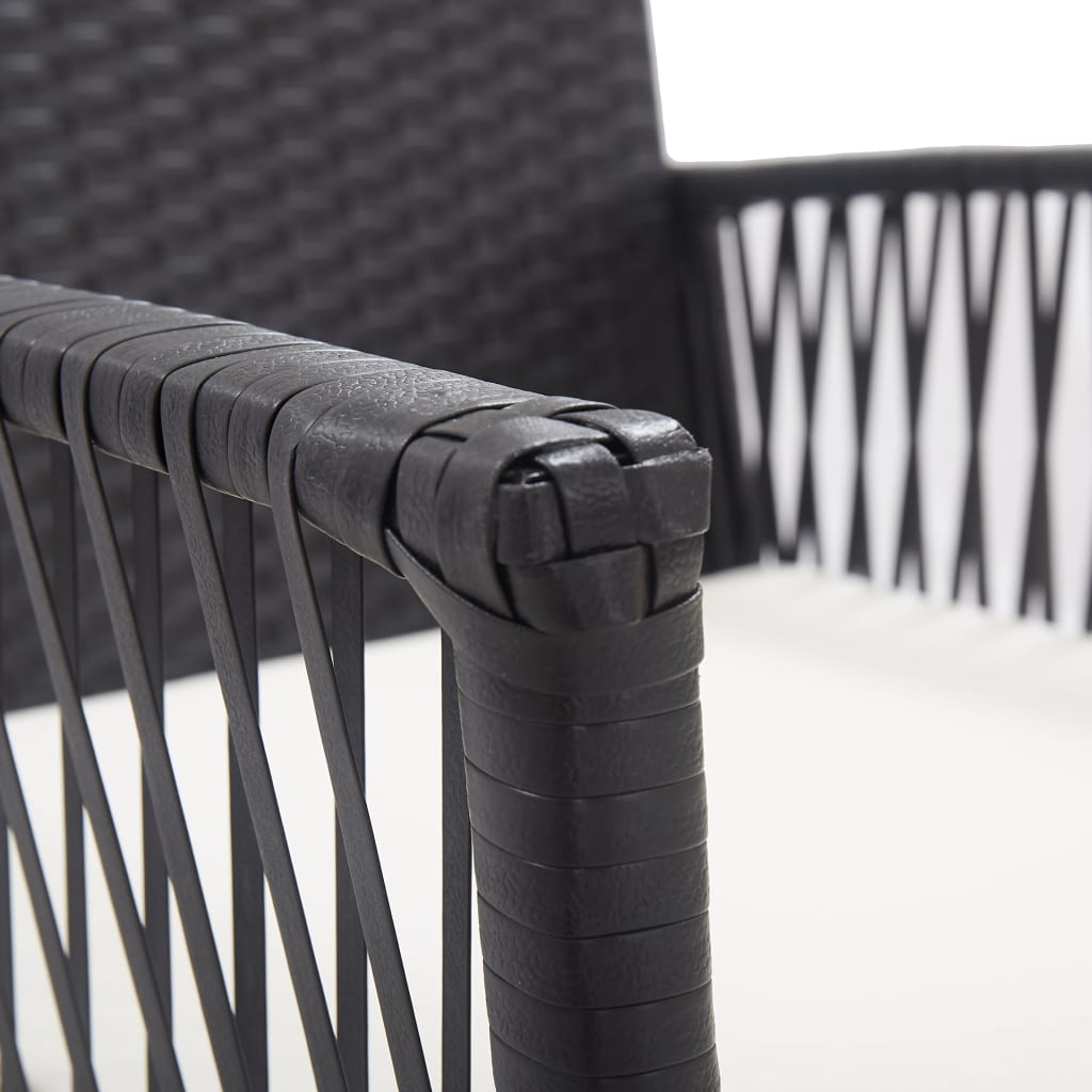 Black colour - Garden Armchairs with Cushions 2 pcs Black Poly Rattan