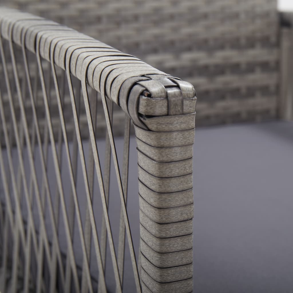Rattan finish - Garden Armchairs with Cushions 2 pcs Grey Poly Rattan