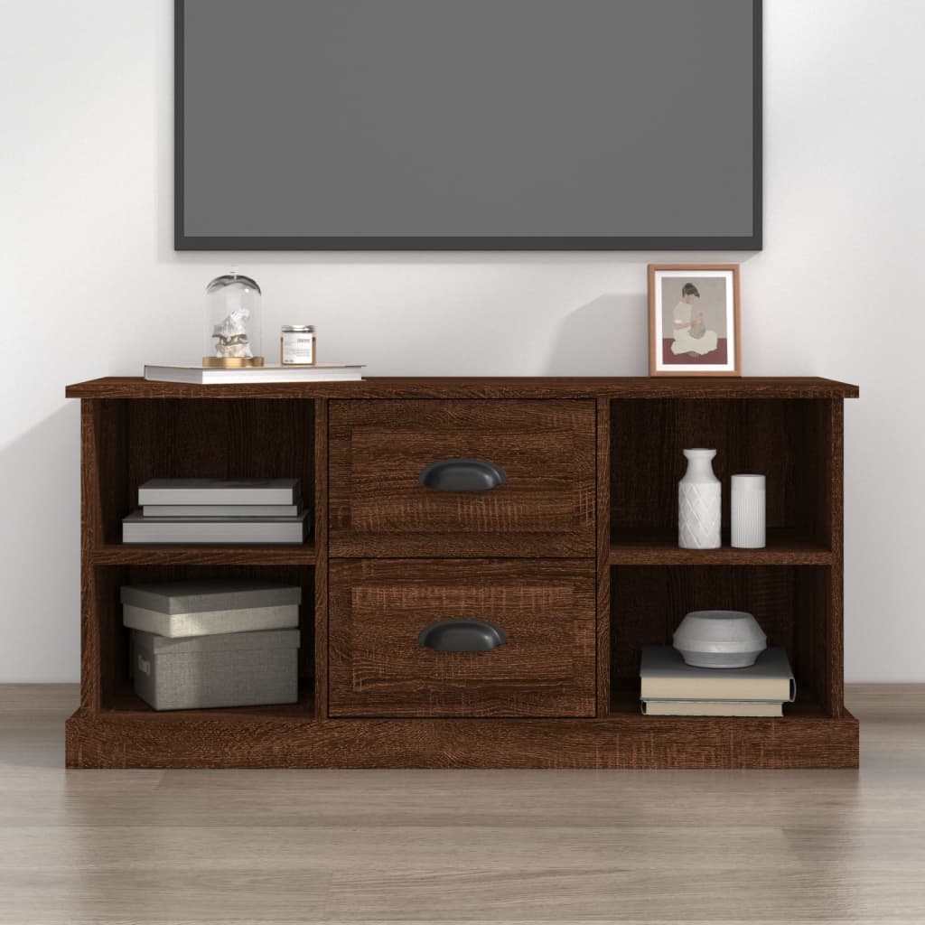 Elegantly Minimalist White Engineered Wood TV Cabinet