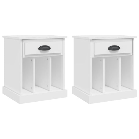 Dual Ivory Comfort: Set of 2 White Bedside Cabinets