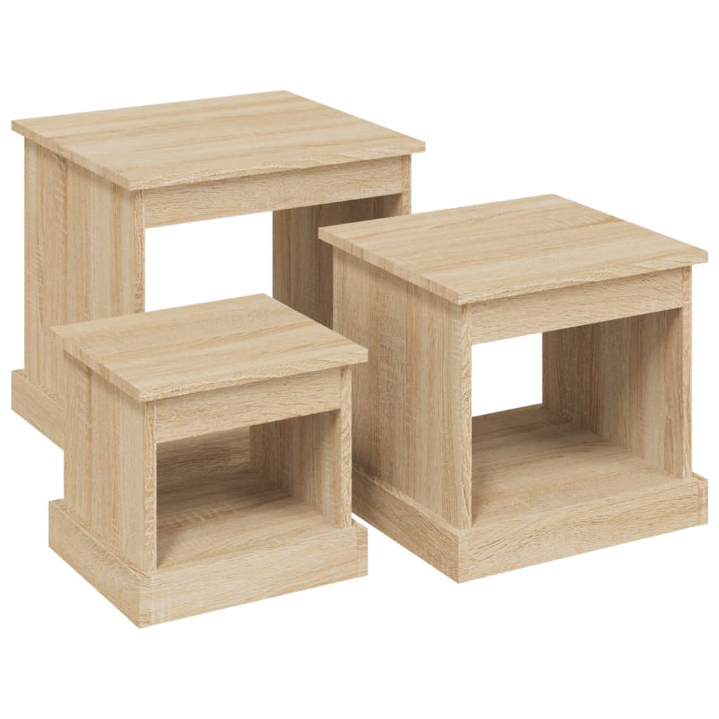 Harmonious Ascent: Set of 3 White Engineered Wood Nesting Tables
