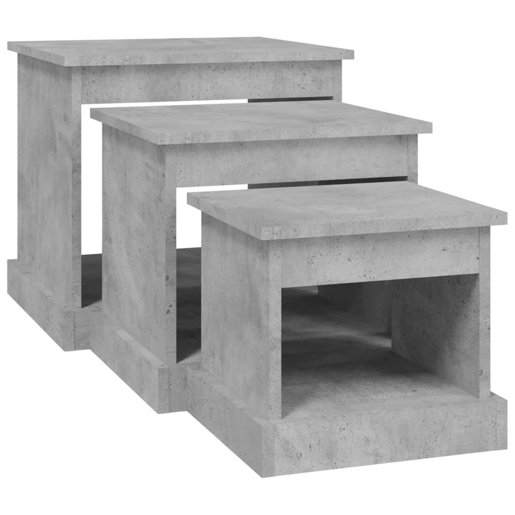 Harmonious Ascent: Set of 3 White Engineered Wood Nesting Tables