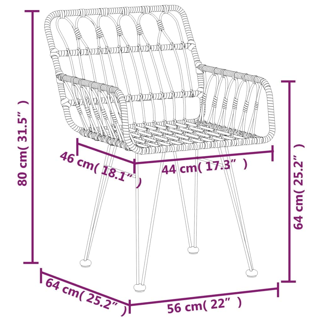Elegant 3 Piece Garden Dining Set Relaxing Seating Modern Living
