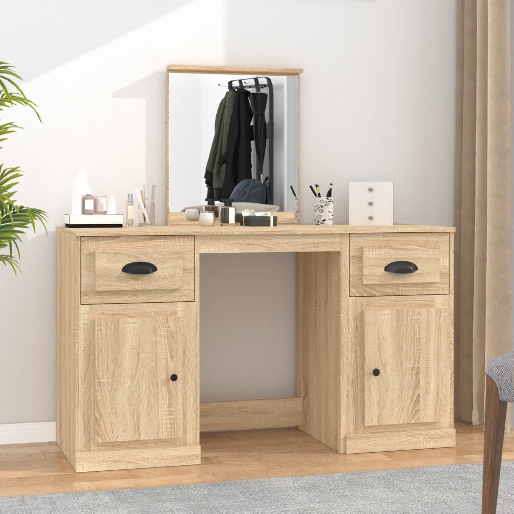 Classic White Vanity: A Stylish Dressing Table with Mirror