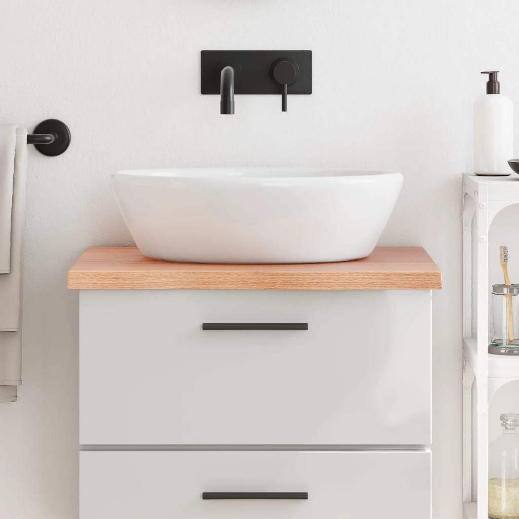 Bathroom Countertop Dark Grey-Treated Solid Wood, Wood finish