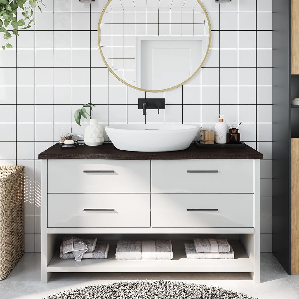 Bathroom Countertop Dark Grey-Treated Solid Wood - Worktops - photo 19