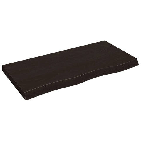 Dark Grey Treated Solid Wood Bathroom Countertop for Sleek and Contemporary Style