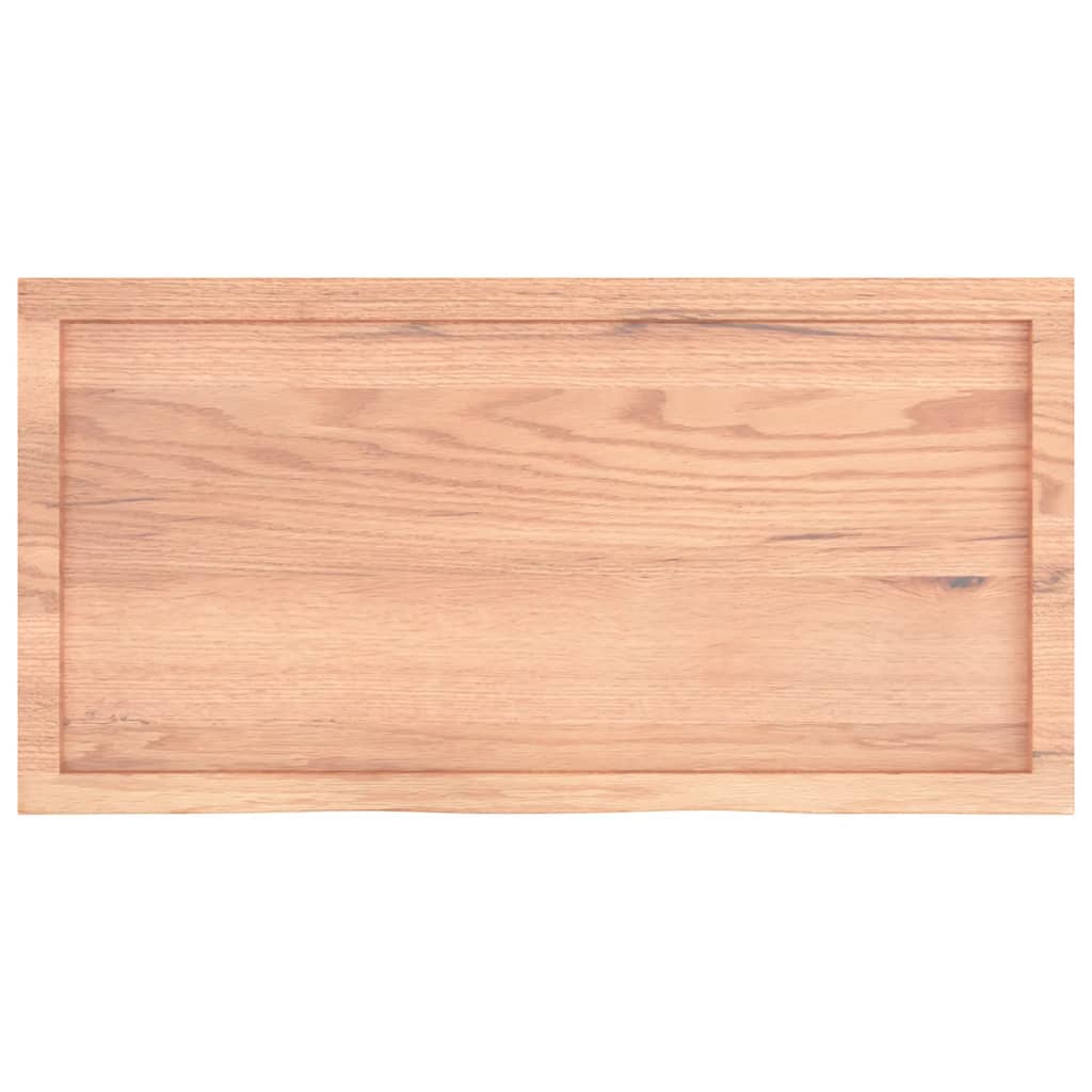 Natural Radiance Oak-Inspired Light Brown Treated Solid Wood Table Top