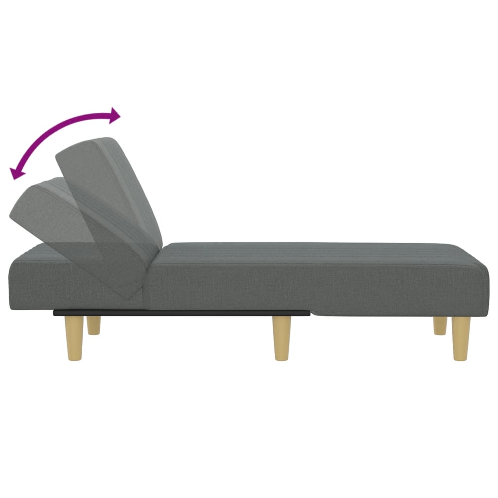 Stylish Chaise Longue Dark Grey Fabric | Chaises Longues