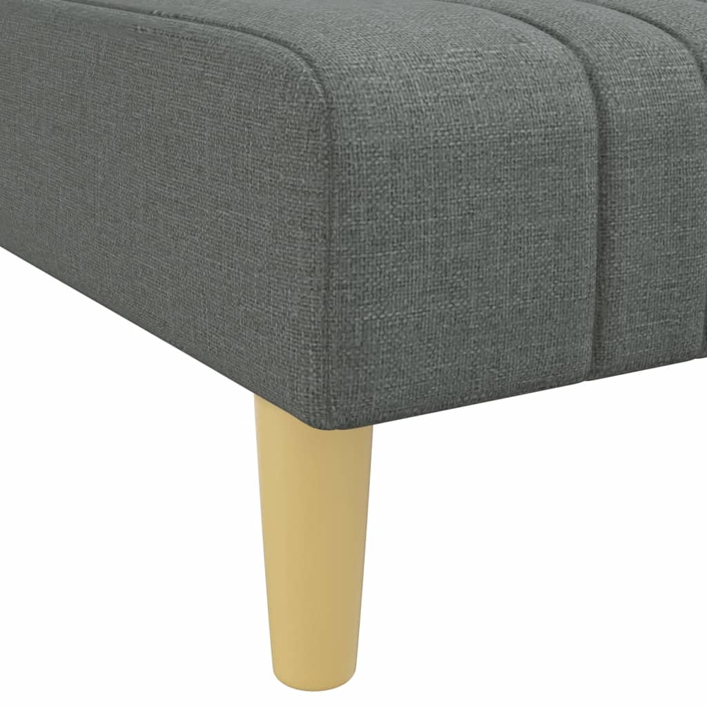Stylish Chaise Longue Dark Grey Fabric | Grey colour