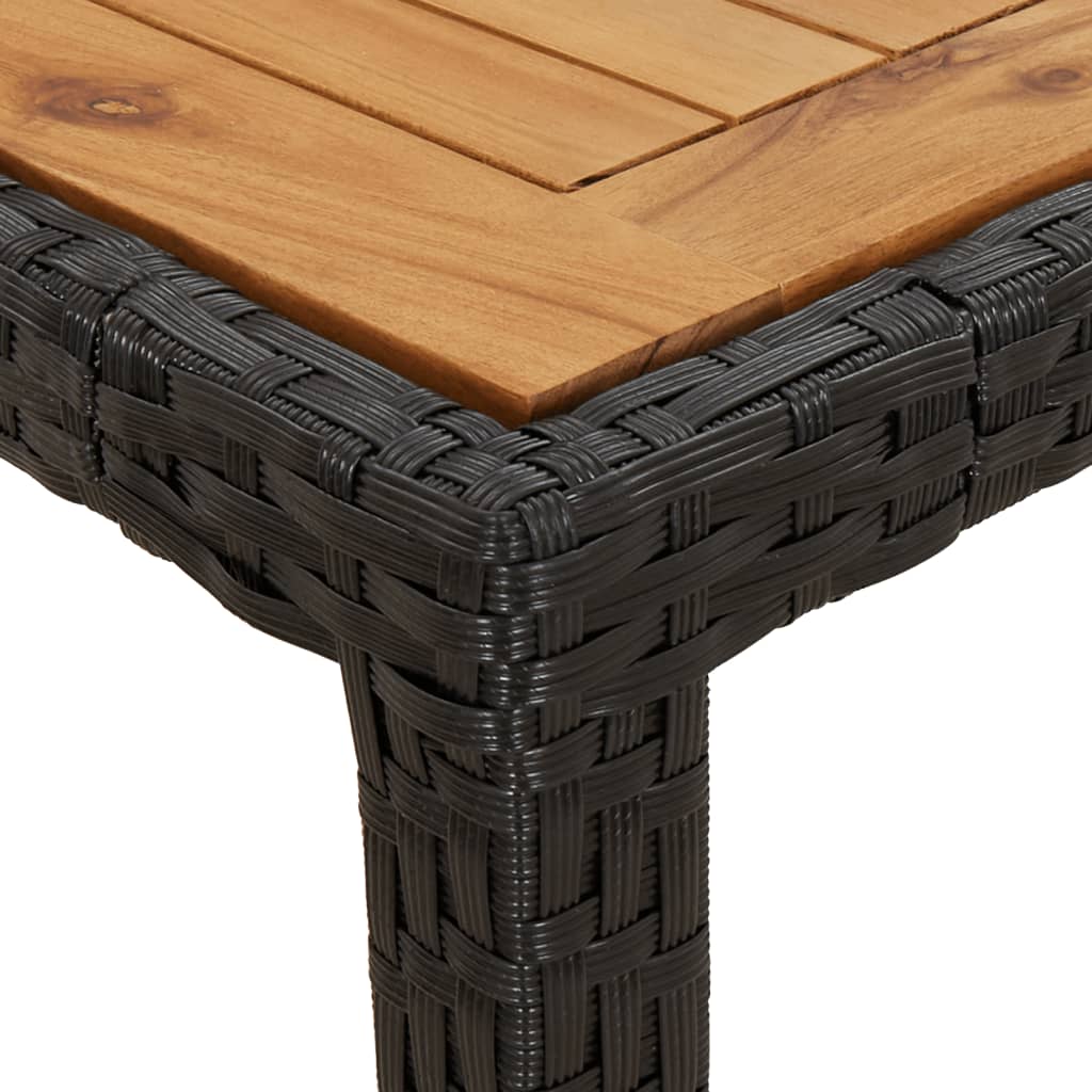 7 Piece Garden Dining Set with Cushions Black - Poly Rattan