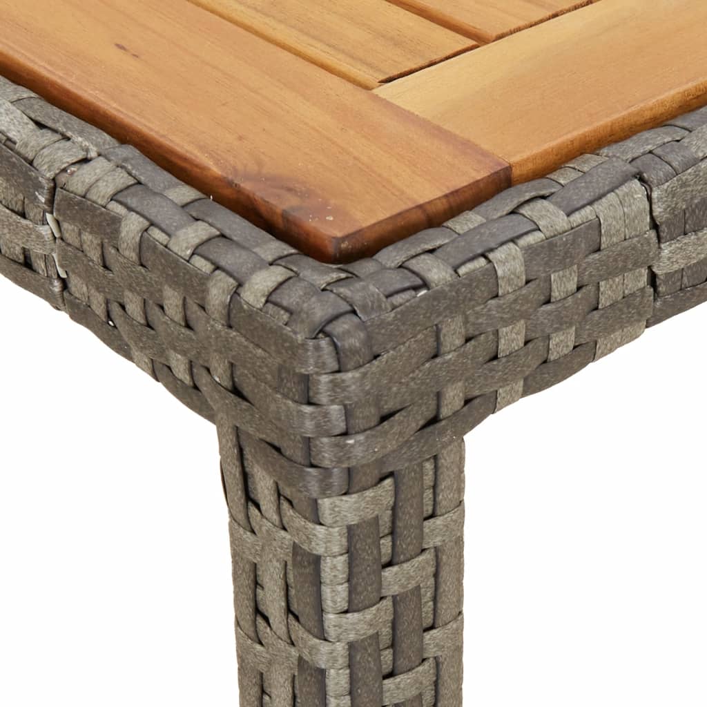 7-Piece Garden Dining Set with Cushions Grey Poly Rattan