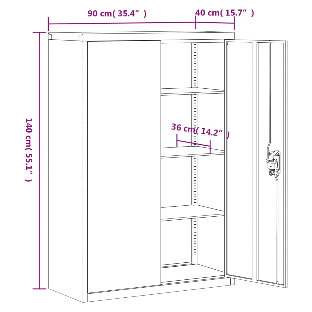Modern File Cabinet White Steel