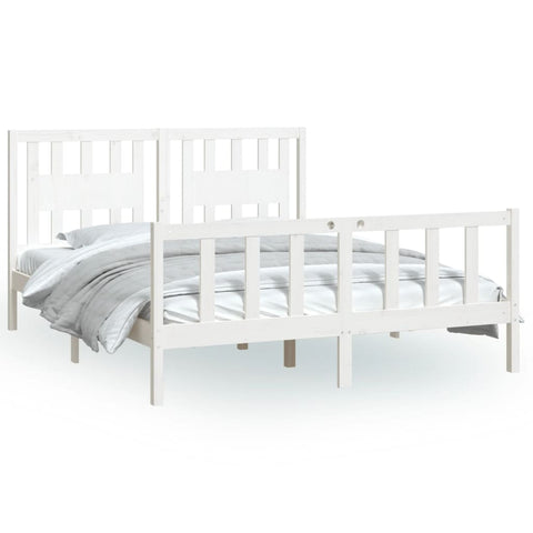 Eclipse Dreams: Solid Wood Pine Bed Frame with Headboard