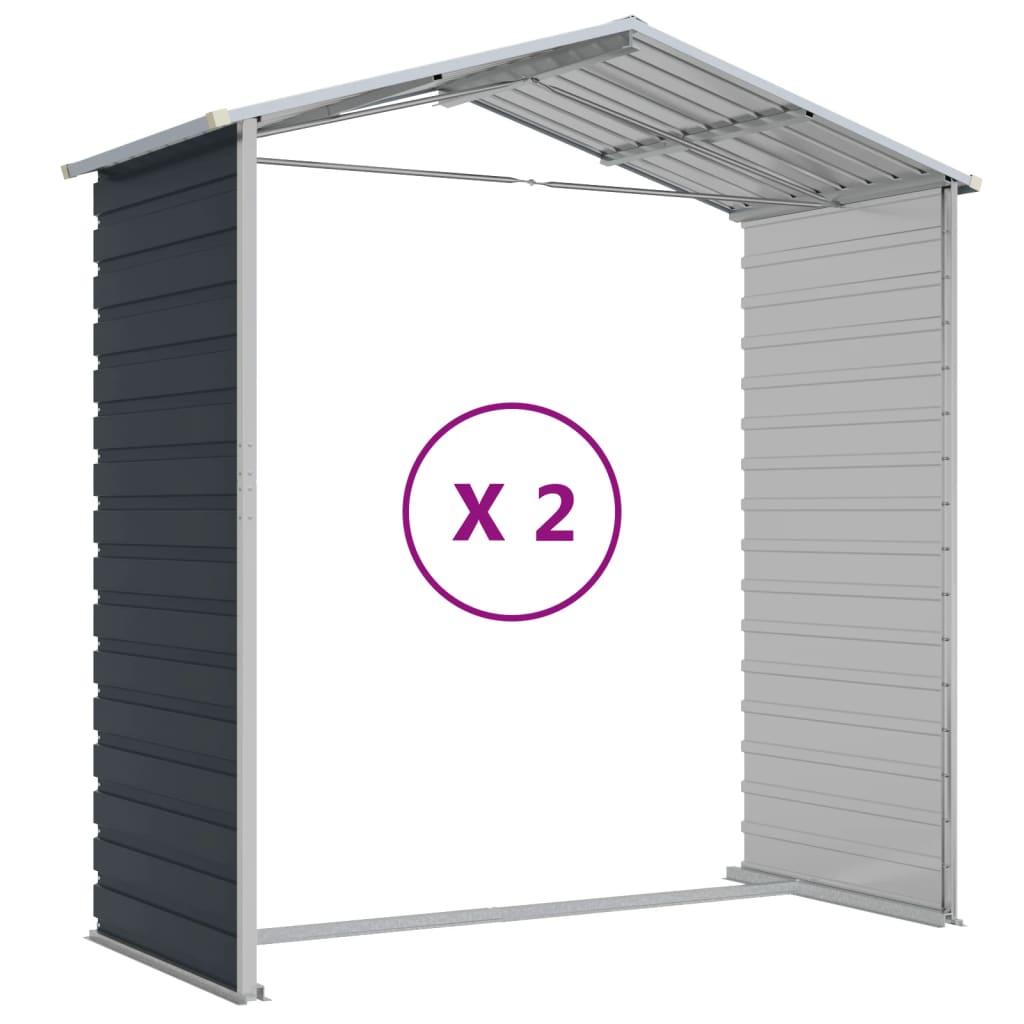 Steel Garden Shed Anthracite 191x215cm | Simpledeals