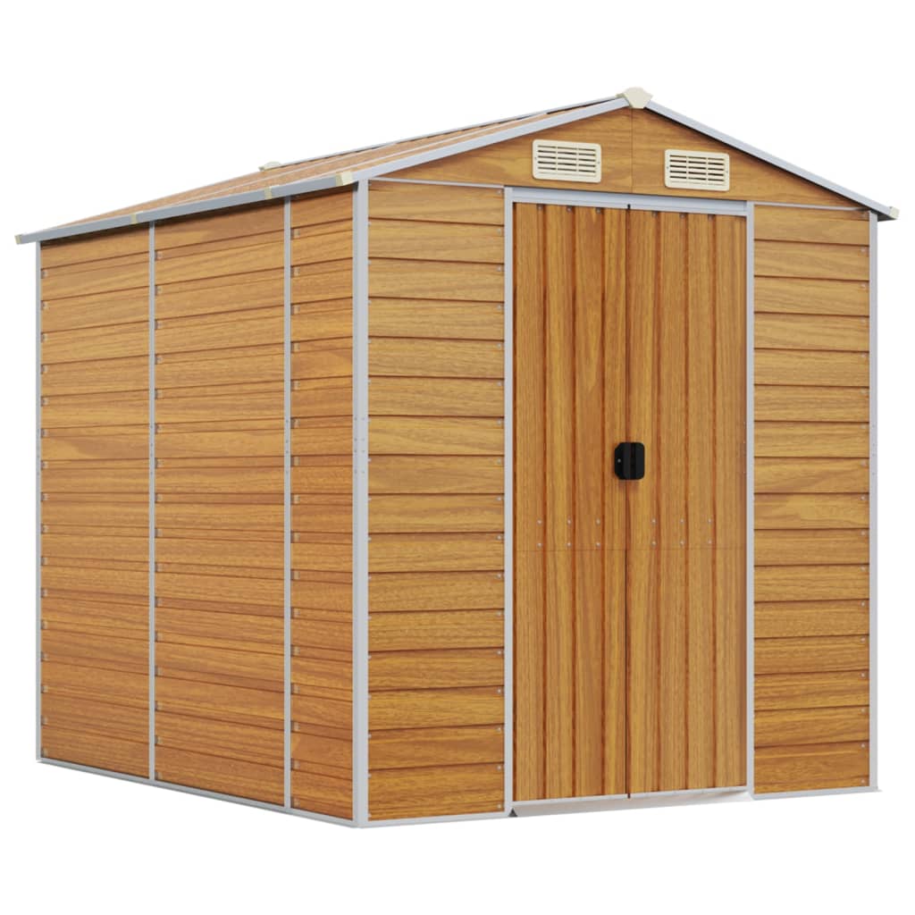 Steel Garden Shed Light Brown 191x215cm | Simpledeals