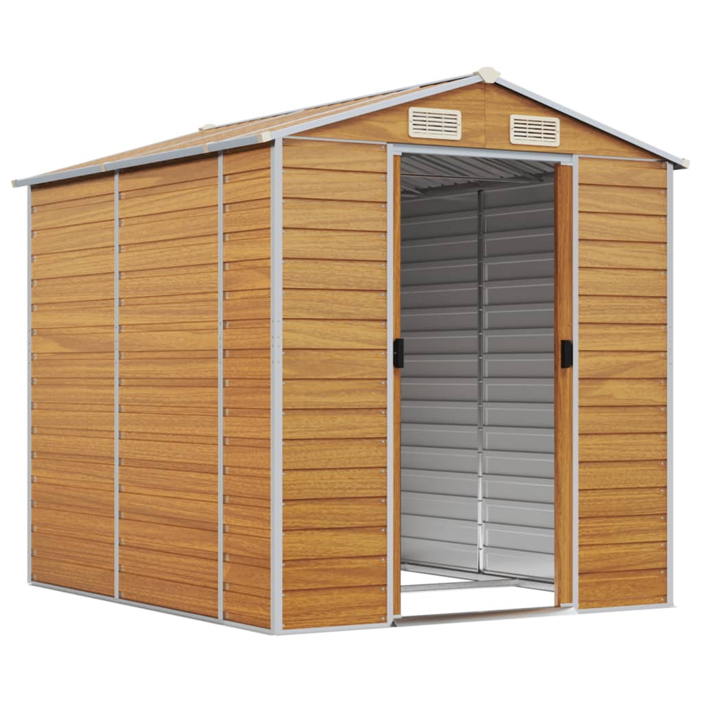 Steel Garden Shed Light Brown 191x215cm | Simpledeals