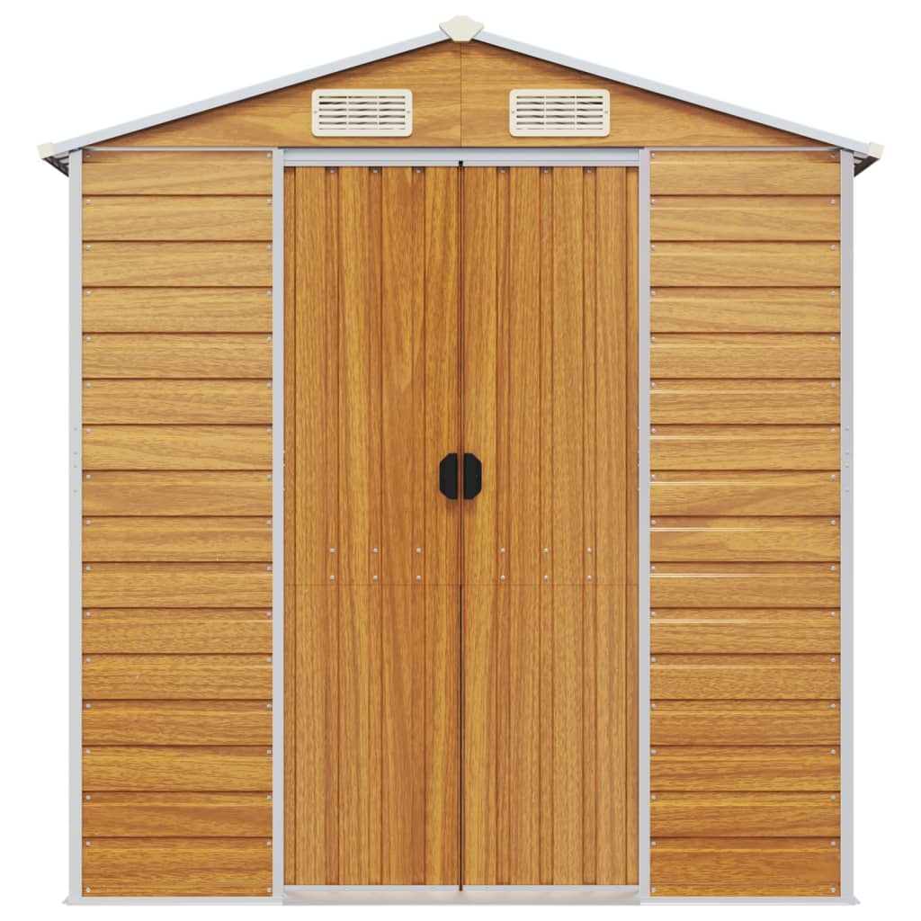 Steel Garden Shed Light Brown 191x215cm | Simpledeals