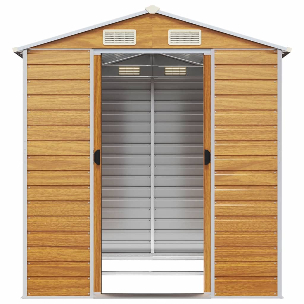 Steel Garden Shed Light Brown 191x215cm | Simpledeals