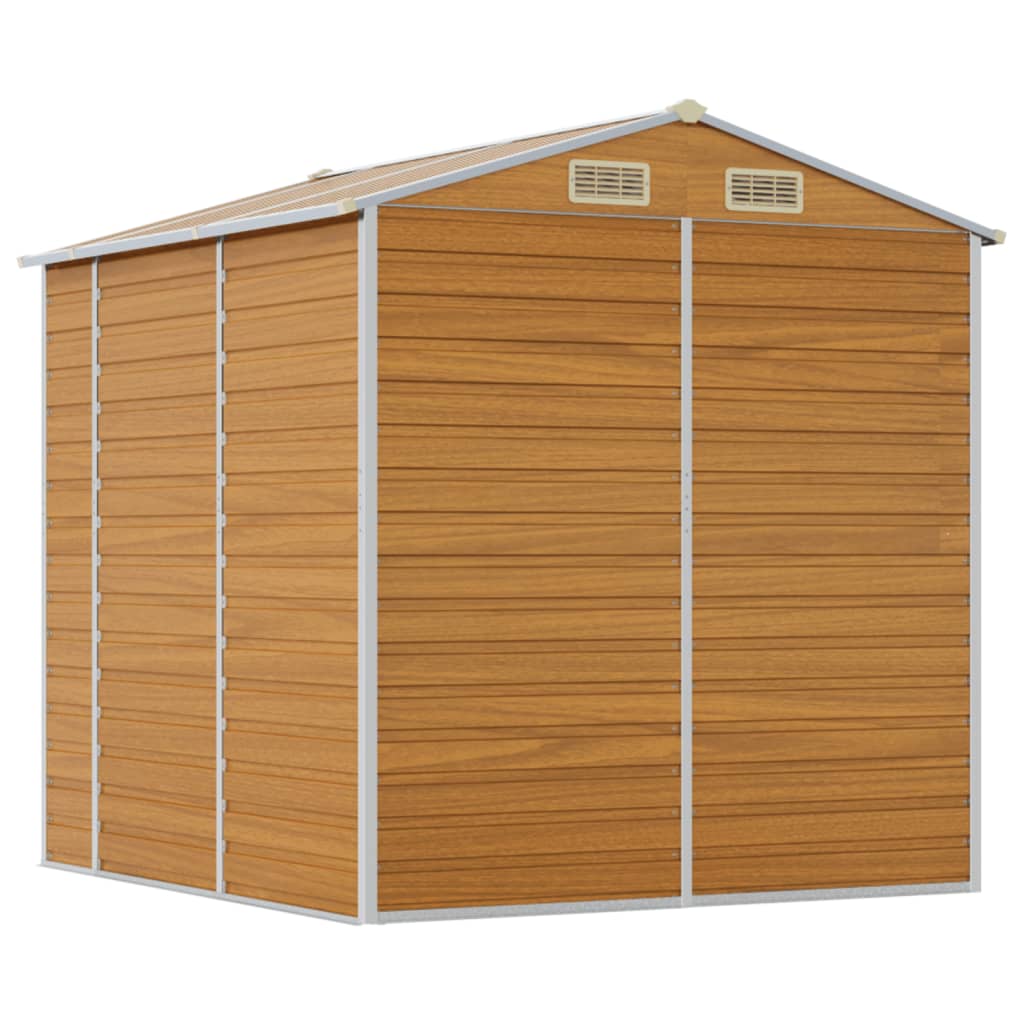 Steel Garden Shed Light Brown 191x215cm | Simpledeals