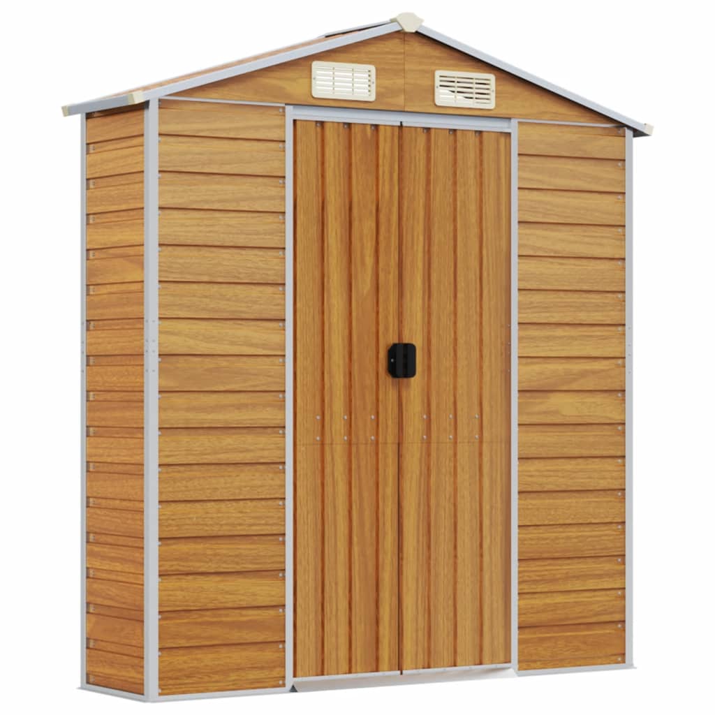 Steel Garden Shed Light Brown 191x215cm | Simpledeals