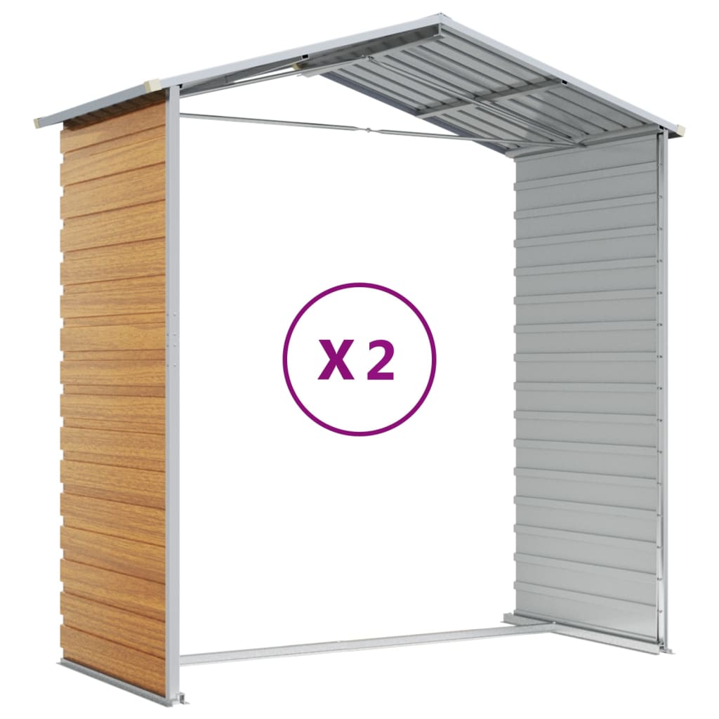 Steel Garden Shed Light Brown 191x215cm | Simpledeals