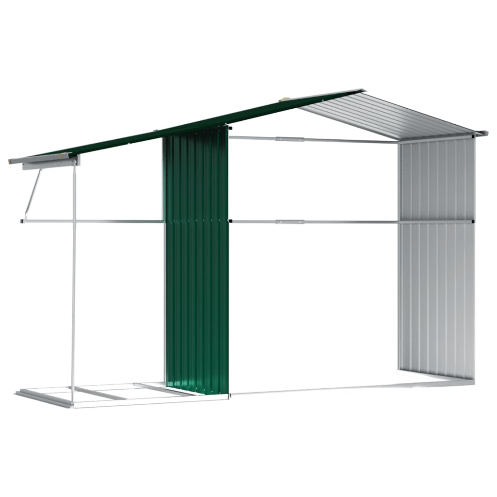Garden Shed Galvanised Steel Green