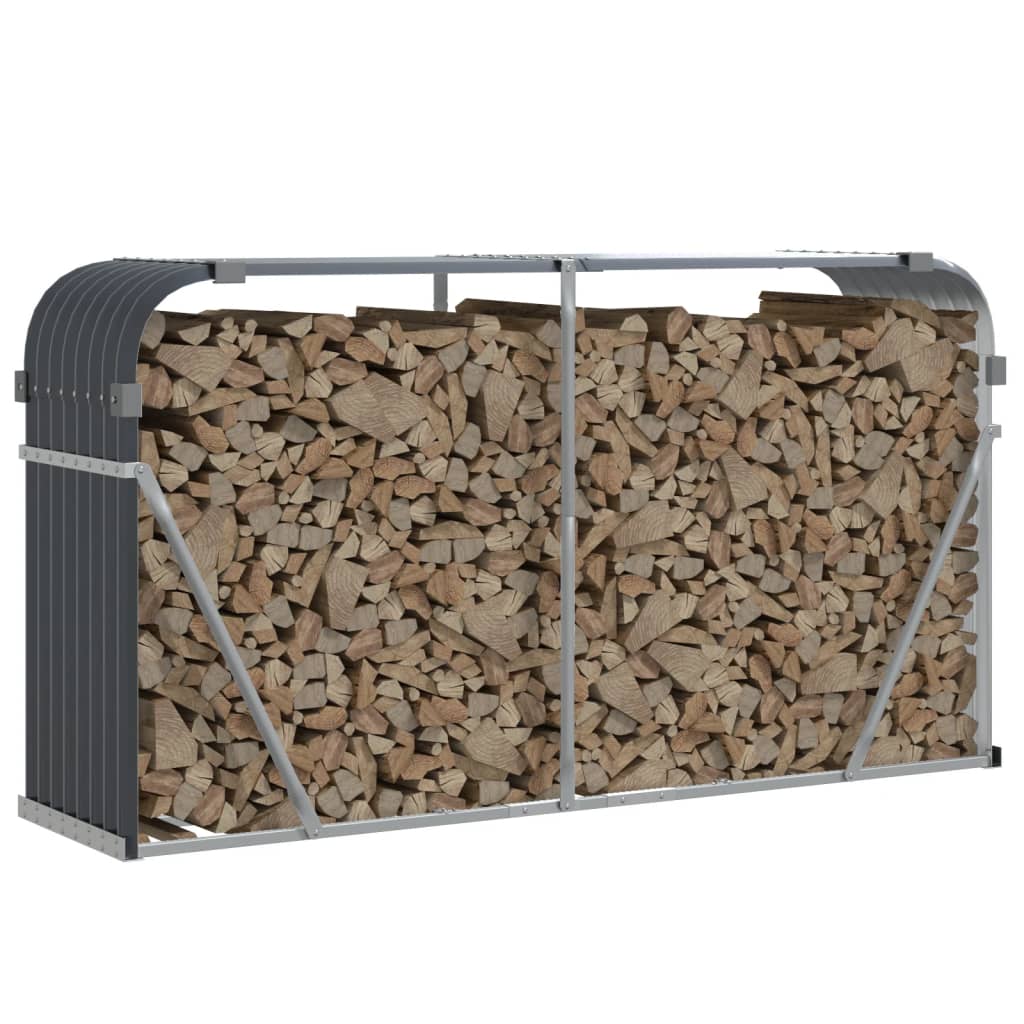 Galvanised Steel Log Holder 180cm Anthracite | Simpledeals