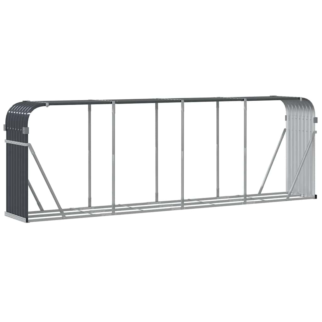 Galvanised Steel Log Holder 3m Anthracite | Simpledeals
