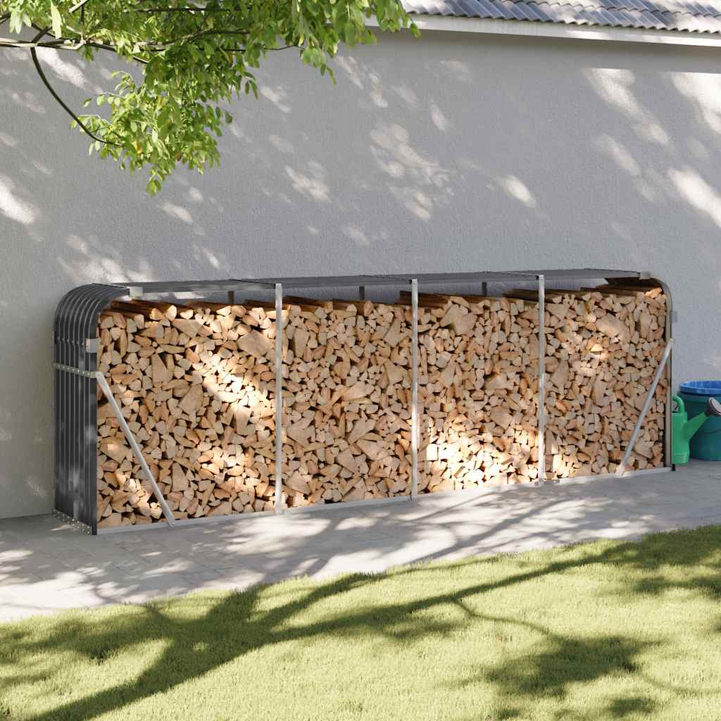 Galvanised Steel Log Holder 3m Anthracite | Simpledeals