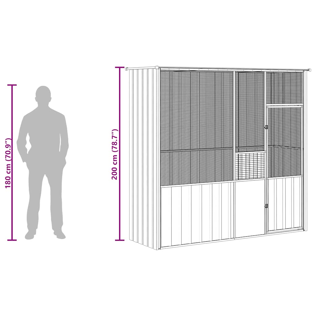 Large Bird Aviary Galvanised Steel 215cm | Simpledeals