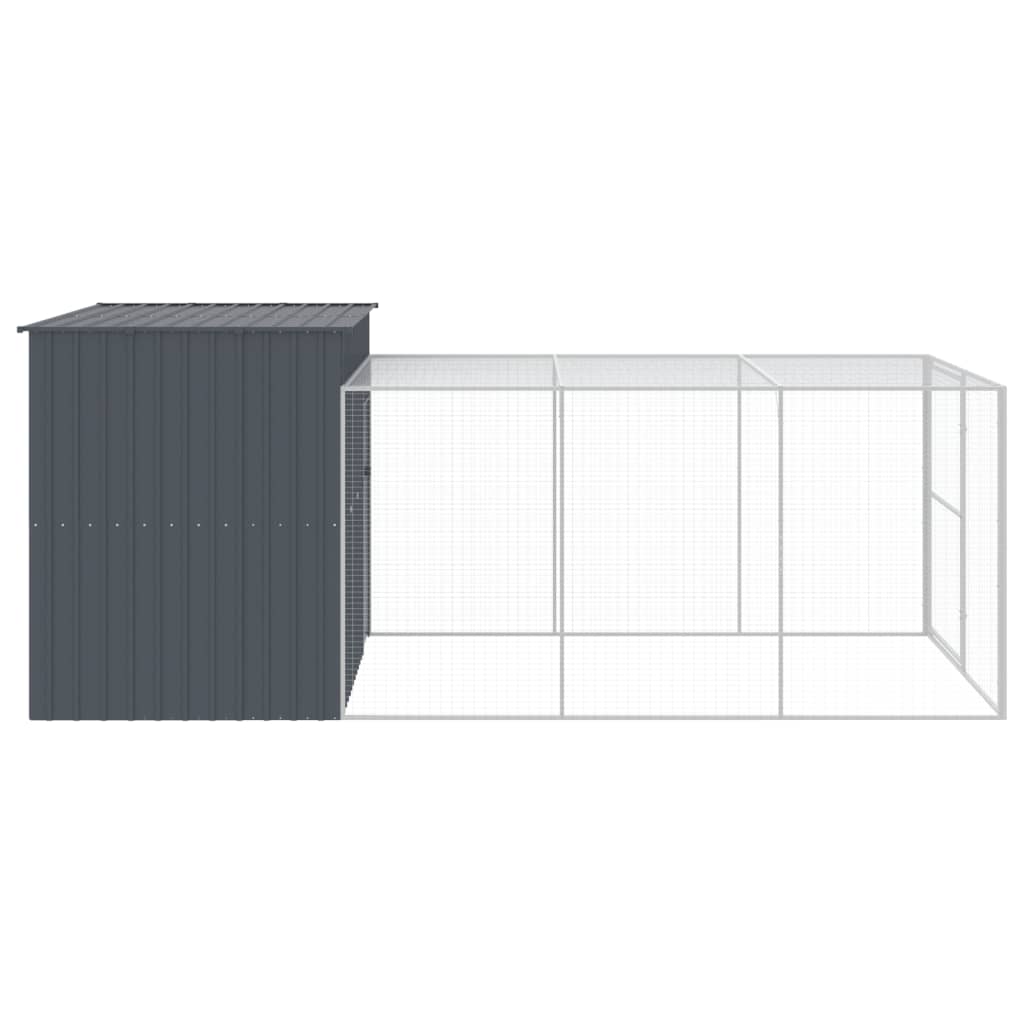 Galvanised Steel Dog House Run Kennel Anthracite | Simpledeals