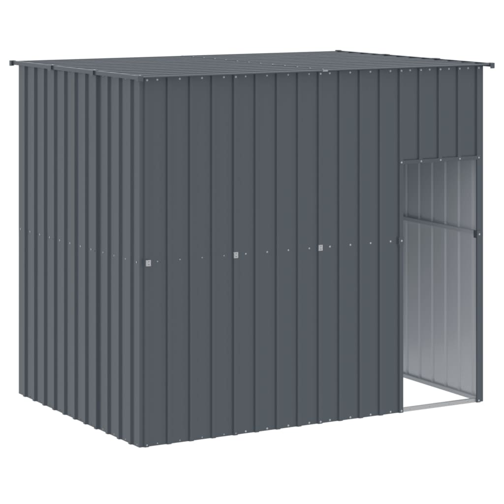Galvanised Steel Dog House Run Kennel Anthracite | Simpledeals