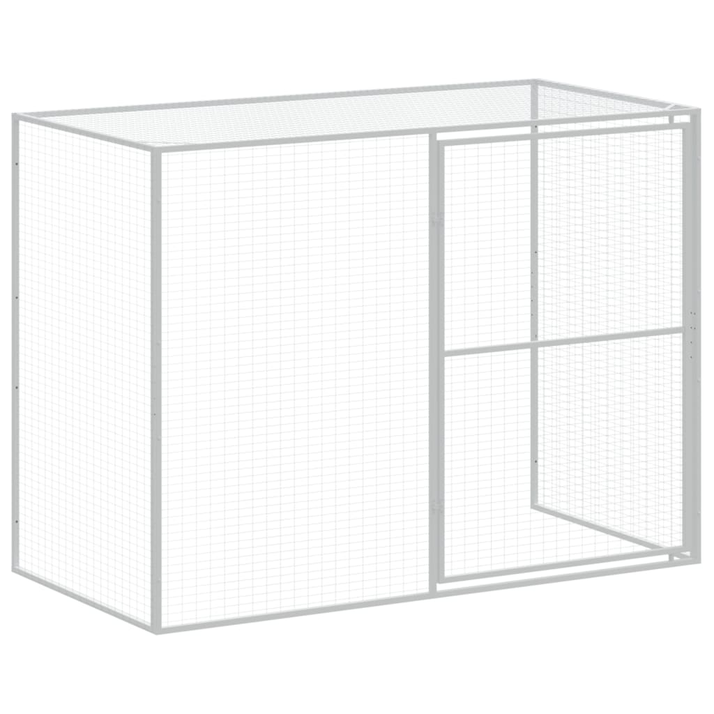 Galvanised Steel Dog House Run Kennel Anthracite | Simpledeals