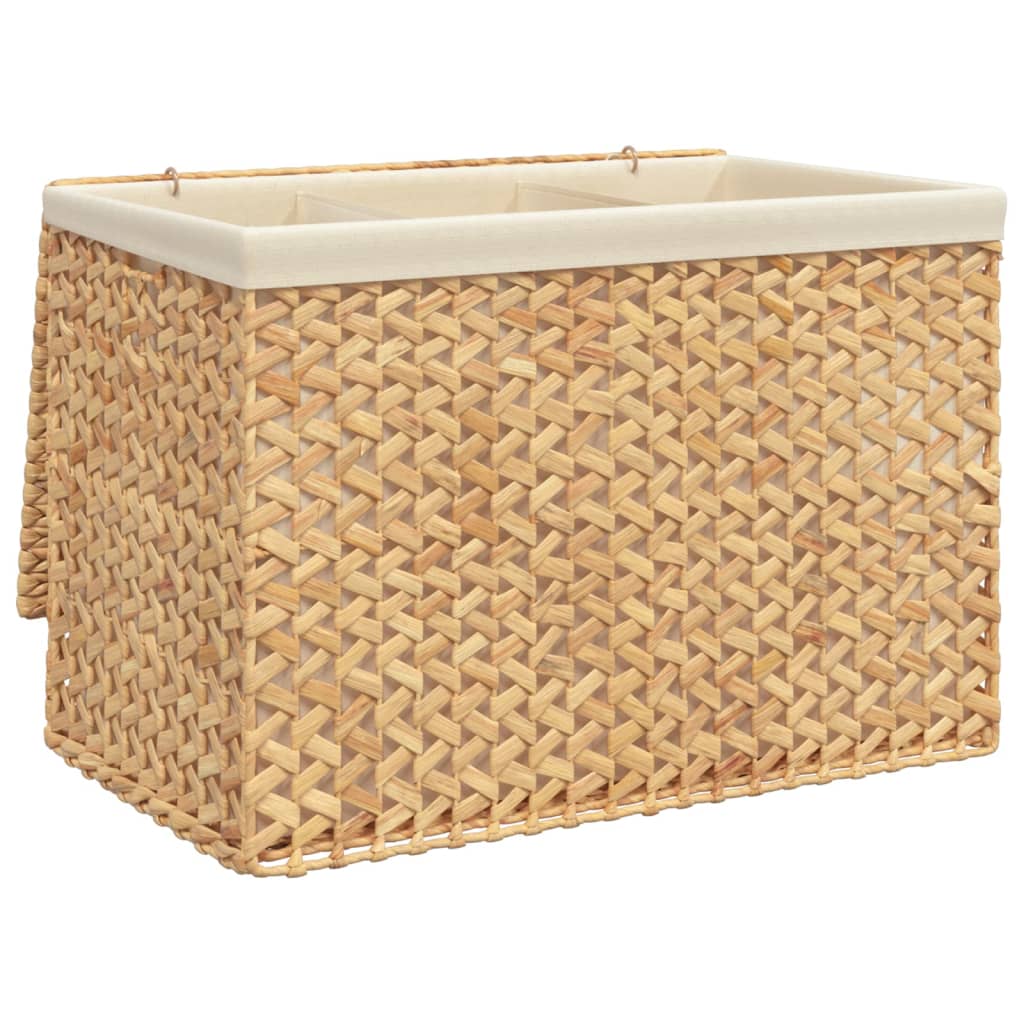 3 Section Water Hyacinth Laundry Basket Foldable | Simpledeals
