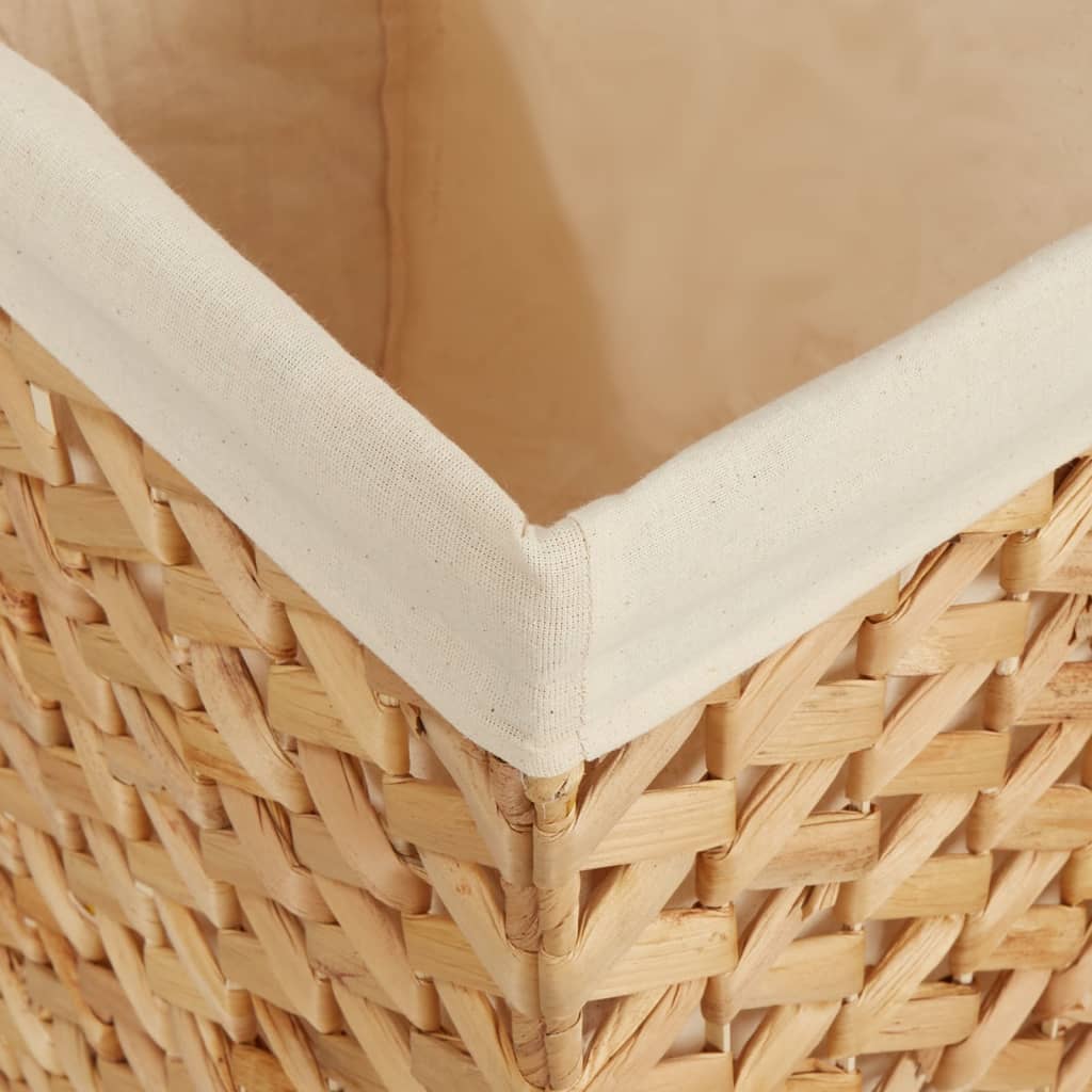 3 Section Water Hyacinth Laundry Basket Foldable | Simpledeals